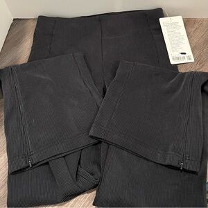 Lululemon athletica Black/Charcoal Ribbed Flare Yoga Pants